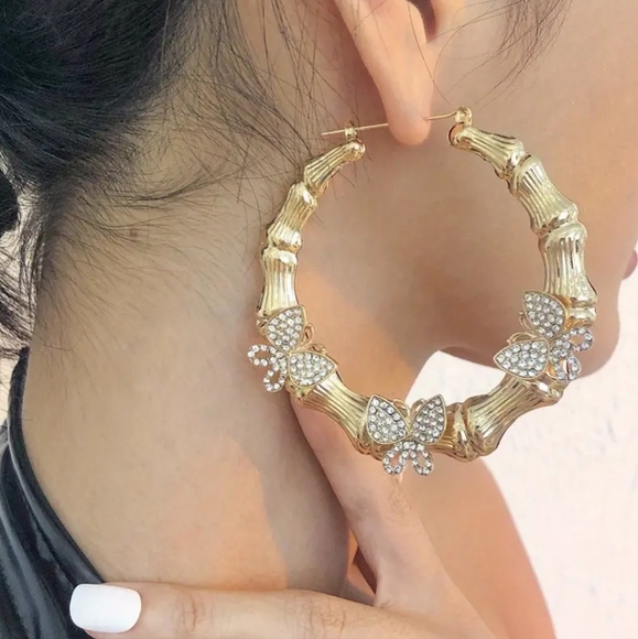 Butterfly Bamboo Hoops - Picture 2 of 5